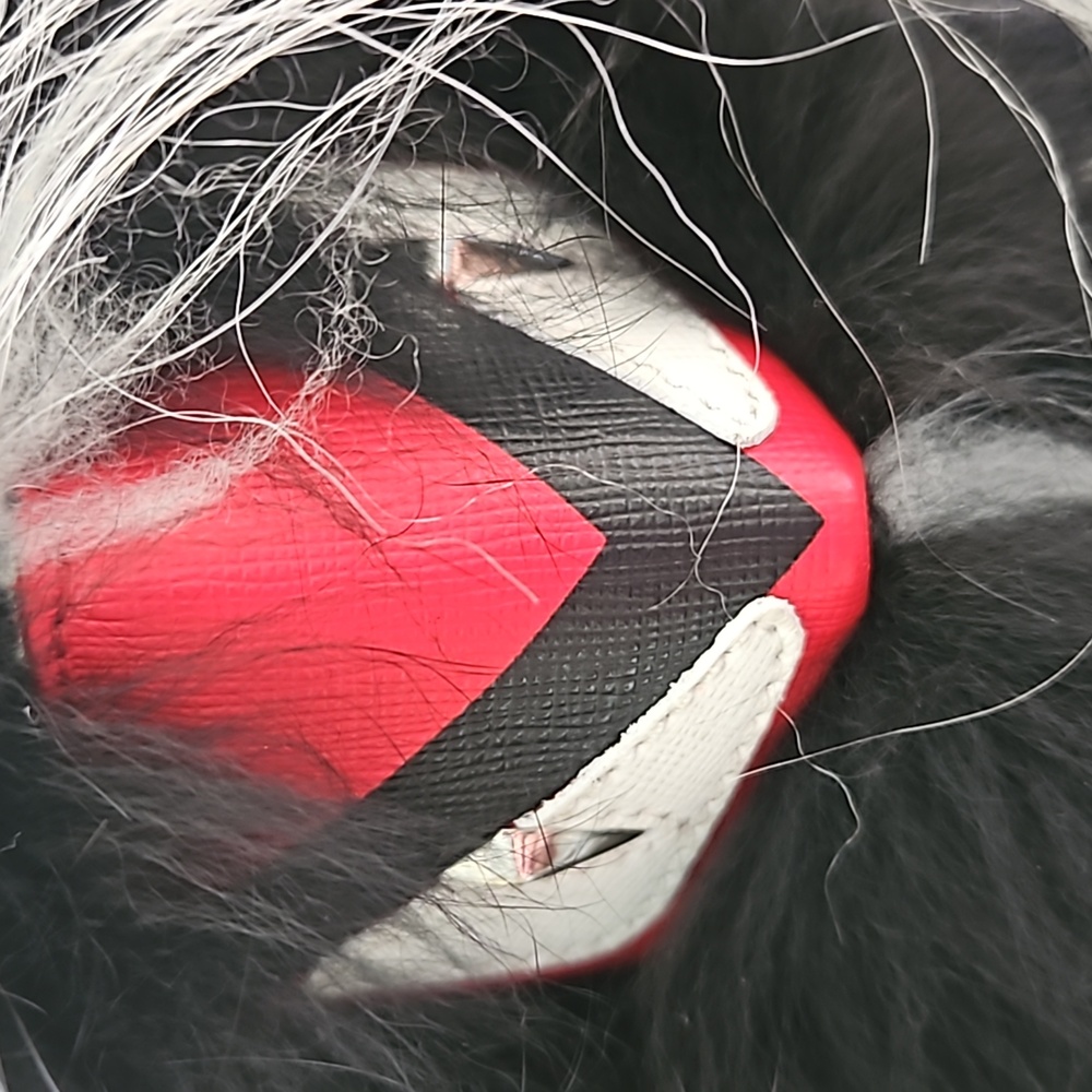 Fendi Monster 👹 Black and Red Fur Bag Charm - Picture 2 of 6